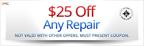 Receive $25 off any repair with this coupon from City Wide Heating & Cooling.